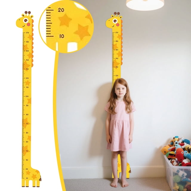 Giraffe Height Measurement Wall Sticker for Kids Growth Chart Decal Self- and Durable Baby Room for Nursery