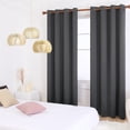 thumbnail image 2 of Deconovo Rideaux Occultants 2 Panneaux Stores Assombrissants Rideaux Isolés Thermiques Rideaux de Fenêtre pour Chambre 55x63 Pouces Gris Foncé, 2 of 5