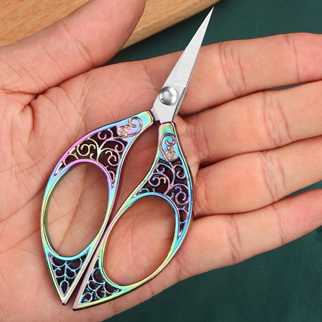 Cqxid Cutter Under $5 Retro Small Scissors Tailor Cutting Thread Head Tea Pointed Stainless Steel Office Dragon And Handmade Special Gold Scissors
