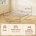 thumbnail image 3 of HOMCOM Full Bed Frame Metal Platform Bed Frame with Headboard Steel Slat, 3 of 10
