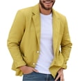 thumbnail image 1 of Veste de Complet Décontractée pour Homme avec Col à Revers, Manches Longues, Imitation Lin, Détails de Poches, 1 of 8