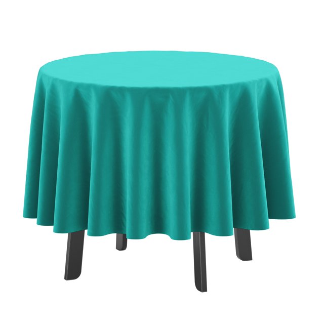 Vargottam Indoor/Outdoor Round Tablecloth 58 Inch Round Tablecloth Waterproof Patio Table Cloths, Spring/Summer Table Covers for Backyard Circular Table/BBQs/Picnic - Turquoise Green