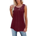 thumbnail image 3 of MAWCLOS Ladies T Shirts Plain Tank Tops Solid Color Vest Basic Vaction Sleeveless Cami Wine Red XL, 3 of 3