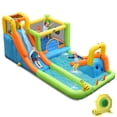thumbnail image 1 of Costway Inflatable Water Slide Park Bounce House Climbing Wall W/ 950W Blower, 1 of 10