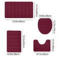 thumbnail image 3 of RXIRUCGD Foam Bath Mat 4 Set Bathroom Rugs For 4 Pcs Toilet Mats Universal Soft Comfortable Water Absorption Non-Slip Thick Machine Washable Easier To Dry Dark, 3 of 9