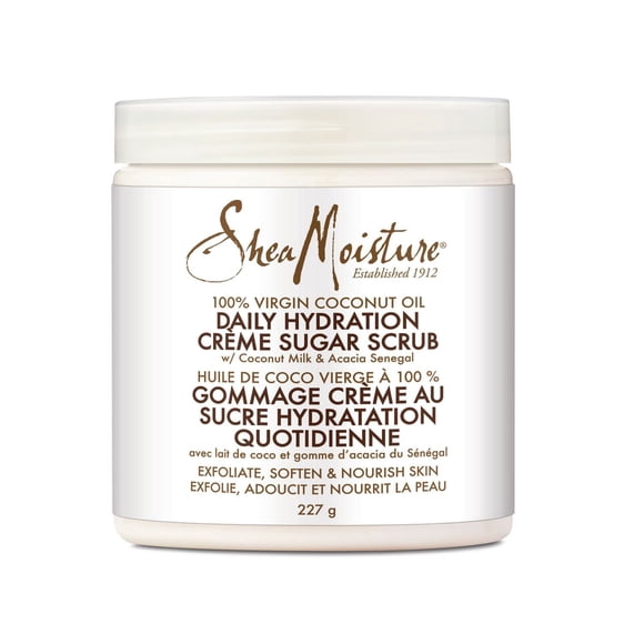 Gommage crème au sucre Shea Moisture Huile de coco vierge à 100 %