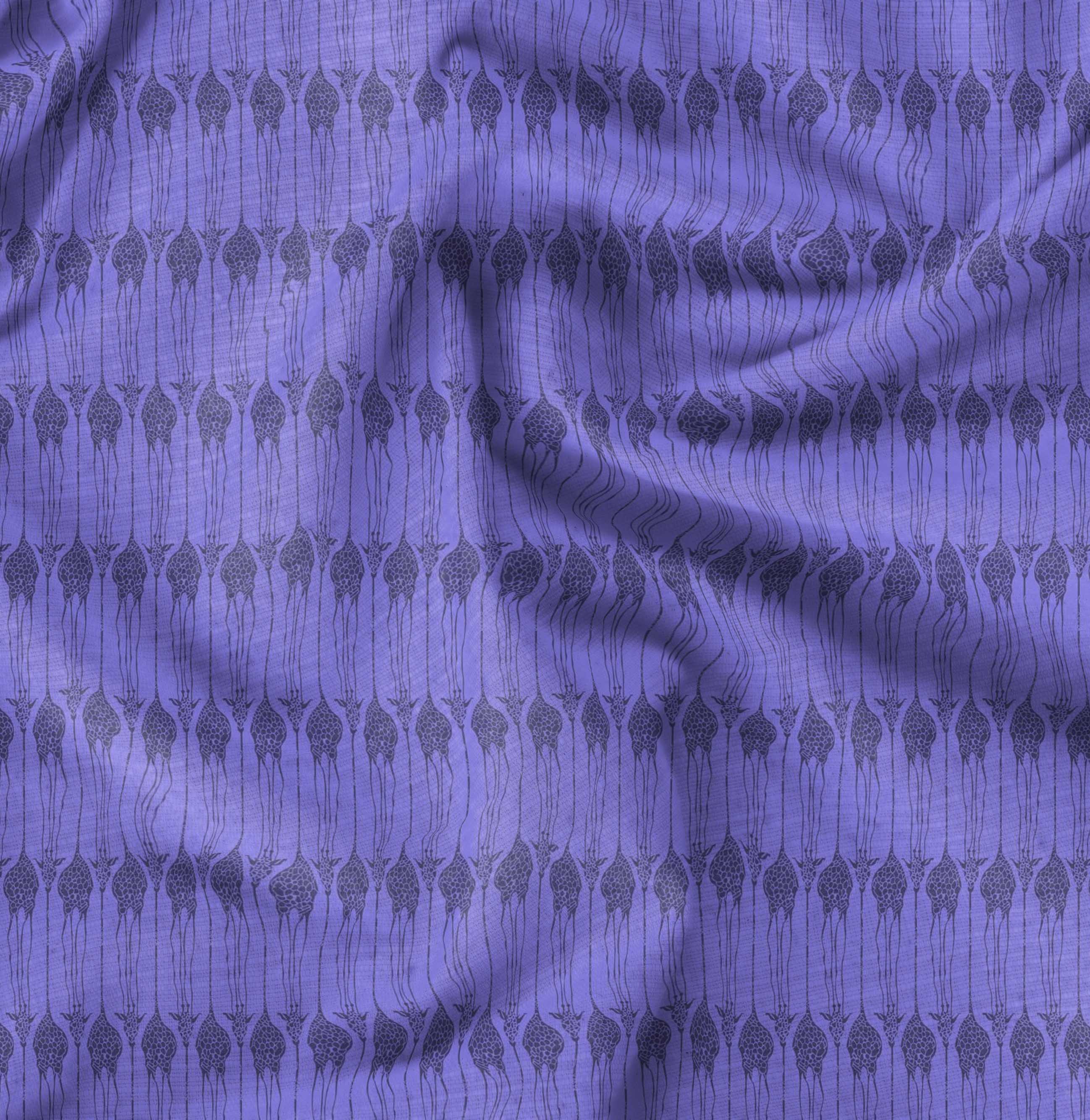 Soimoi Purple Rayon Fabric Giraffe Animal Print Fabric by The Yard 42 Inch Wide