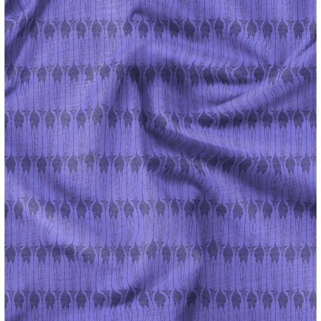 Soimoi Purple polyester Crepe Fabric Giraffe Animal Printed Fabric 1 Yard 52 Inch Wide