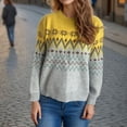 thumbnail image 5 of EGNMCR Chandail à Col Rond Mode Femme Automne Hiver Tricoté Ample Blouse à Manches Longues Chandail à Col Rond Chandail Femme Chandail, 5 of 5