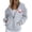 Grey, variant on Women's Canada Print Hooded Sweatshirt, Fashion Casual Oversized Pullover with Drawstring Hood and Front Zipper, Lightweight Breathable Streetwear Jacket for Fall Winter Seasons Beige M