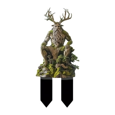 JJKBVCLO Fairy Piquets de Jardin Piquets de Jardin Plats Acrylique Piquet de Pot de Fleurs 2D Insert de Sol de Jardin Accessoires de Jardin Fairy Arbre Homme Statue Ornements pour Pot Cour