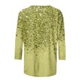 thumbnail image 4 of UPPADA Chandails à Col Rond pour Femmes à Manches 3/4, Blouses Décontractées à Imprimé de Paillettes, Hauts Tendance à Coupe Ample, Chandails à Enfiler, Blouse à Manches Trois Quarts pour Femmes, Hauts Décontractés à Col Rond, Chemises à Manches 3/4 pour Femmes, Économie, 4 of 5