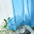 thumbnail image 2 of MAWCLOS Rideau de Fenêtre 2 Panneaux Rideaux Transparent Long Voile Transparent Poche pour Tringle Uni Blanc Habillages Basique Plusieurs Tailles Bleu 2 Pcs-L : 28 Pouces x H : 91 Pouces, 2 of 5