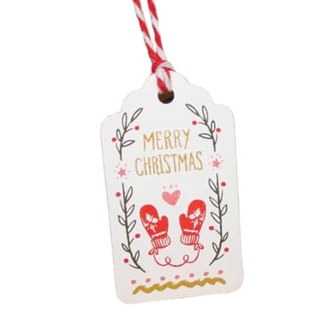 50PCS Christmas Gift Tags Kraft Tags MERRY CHRISTMAS Tags with 10m Cotton Strings for Gift Wrapping and Labeling