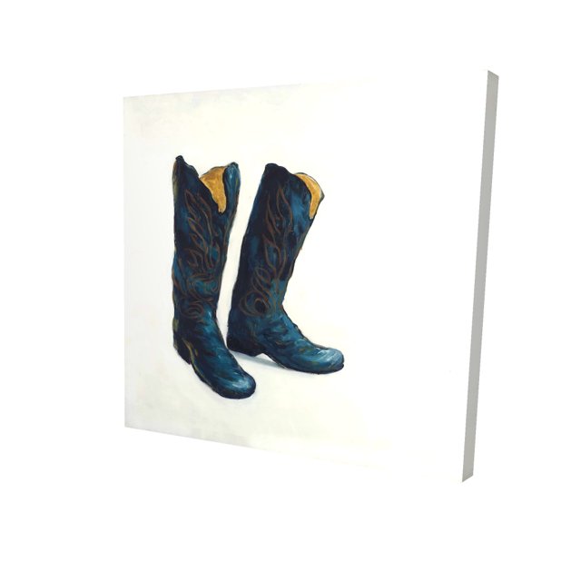 Leather cowboy boots - 24"x24" canvas - Print on demand