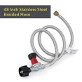 thumbnail image 2 of Stanbroil 0-30PSI High Pressure Adjustable Propane Regulator Type 1 Connection with 3/8 Female Flare Swivel Fitting and 48-Inch Stainless Steel Braided Hose Assembly Kit, 2 of 5