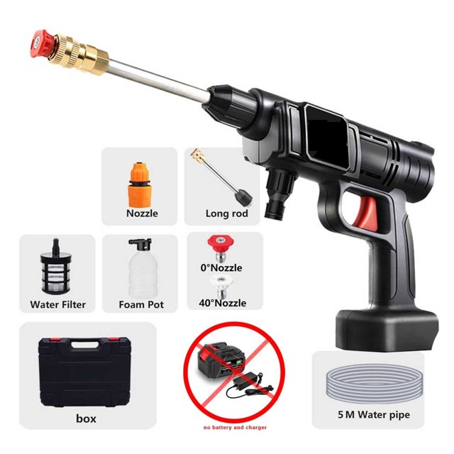 30Bar Wireless High Pressure Car Wash Washer Gun Foam Generator Water Gun Spray Cleaner With Box for 18V Battery