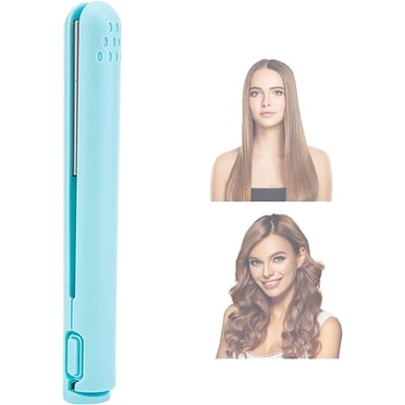 EGNMCR 2 In 1 Hair Straightener And Curler, Ceramic Mini Hair Curling Iron For Short And Long Hair, Portable Mini Hair Curler, Suitable For Home And Travel Electric curling