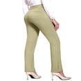 thumbnail image 4 of Womens Bootcut Yoga Pants Stretchy Work Slacks Pants Casual Straight Leg Trousers with Pockets, 4 of 5