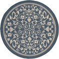 thumbnail image 1 of Safavieh Courtyard Collection Navy Indoor Outdoor Round Rug, 5'3', Machine Made, 1 Count, 1 of 4