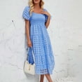 thumbnail image 4 of Gspmoly Robes pour Femmes Grande Taille, Robe à Épaules Dénudées à Manches Courtes Plissée à Taille Haute pour Femmes, Robes de Soirée pour Femmes Offres, 4 of 9