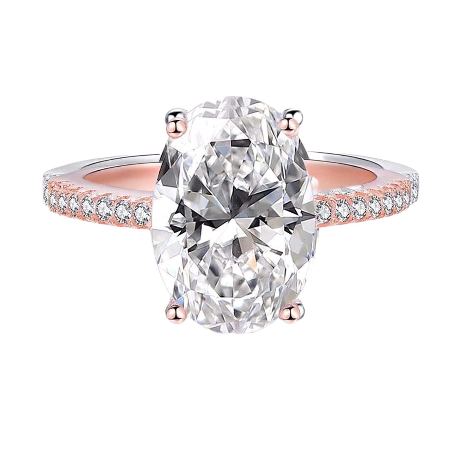 Dvkptbk The Ring Bague de Fiançailles Classique Taille Ovale Maison