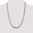 thumbnail image 2 of Sterling Silver 8mm Diamond-cut Polished 8 Sides Rope Chain (Weight: 171.39 Grams, Length: 30 Inches), 2 of 5