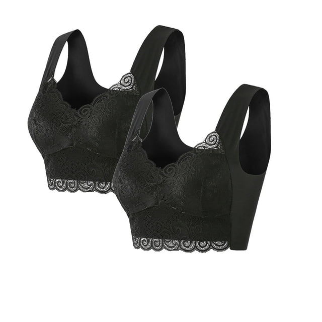 Timegard Bras for Women Plus Size Lace No Underwire Full-Coverage High Support Comfort Everyday Bras