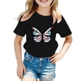 thumbnail image 1 of GDREDA Vêtements Fille Enfants Filles Mignon Imprimé Graphique Col Rond Manches Courtes Tee Été Décontracté T-Shirt Tunique T-Shirt pour Fille Noir, 7-8 Ans, 1 of 4