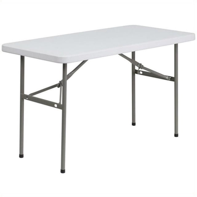 Bowery Hill Plastic Folding Table in White