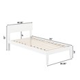 thumbnail image 4 of AFI Boston Solid Wood Twin Size Modern Platform Bed in White, 4 of 6