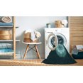 thumbnail image 2 of Ahgly Company Tapis d'Intérieur Lavable à la Machine, Carré, Transitionnel, Vert Sarcelle Profond, Tapis de Zone, 5 Pieds Carré, 2 of 7