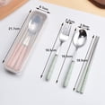 thumbnail image 3 of MVRLSH 50 % de Rabais Clair! Vaisselle Ensemble 3-en-1 Fourchette Cuillère Baguettes en Acier Inoxydable Ensemble de Voyage avec Étui en Plastique, 3 of 4