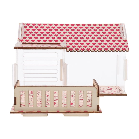 Miangastore Hamster House Toy Multi 1 Set 7.1x6.3x4.1in Acrylic Wood Double Layer Villa