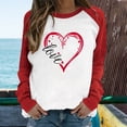 thumbnail image 1 of Qertyioot Blouse Décontractée de la Saint-Valentin à Blocs de Couleur pour Femmes, 1 of 7