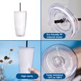 thumbnail image 4 of Straw Cups For Adults Large Capacity 20 cm Tall Double Layer Plastic Water Cup With Built In Straw White 7.87 in Height, 4 of 6