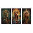thumbnail image 2 of Designart "Holy Mary Radiating Aura IV" Christianism Wall Art Set Of 3 - Traditional Green Gallery Set For Office Decor, 2 of 6