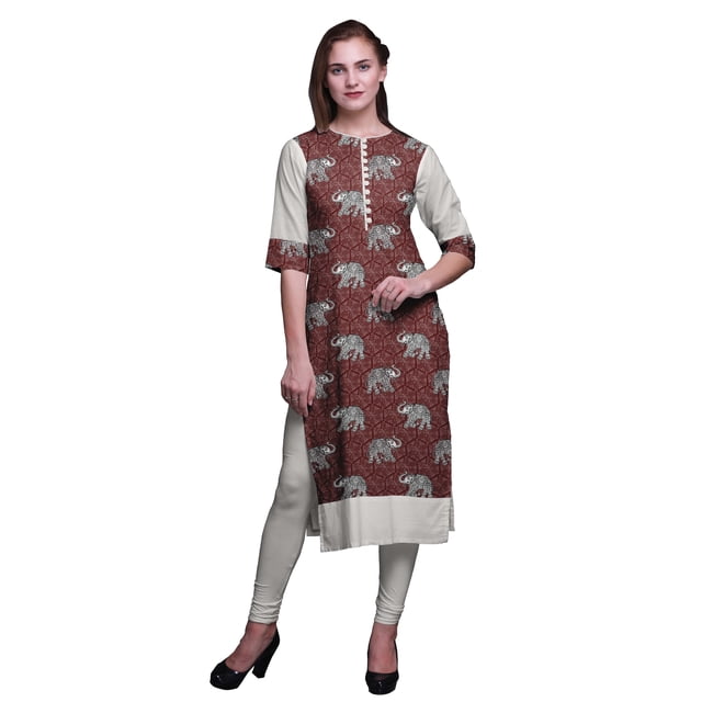 Bimba PrintedKurtiSummer Wear Kurta Straight Tunic Dresses For Women