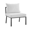 thumbnail image 1 of Modway Riverside Chaise Sans Accoudoirs d'Extérieur pour Patio en Aluminium, Gris/blanc, 1 of 6