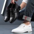 thumbnail image 3 of Summer White Shoes Genuine Leather Korean Style Spring and Autumn Men's Invisible Inner Height Increasing Men's Shoes Business Casual Leather Shoes for Men, 3 of 5