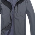 thumbnail image 4 of Dvkptbk Men Outdoor Hiking Jacket Water Windproof Jacket Solid Color Jacket Raincoat Lightweight Jacket Plus Size Coat Hooded Sports Jacket, 4 of 4