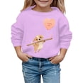 thumbnail image 1 of PMVFHDE Chandails à Col Rond Fille Automne et Hiver Saint-Valentin à la Mode et Intéressant Imprimé Chiot Chandail à Capuchon pour Enfants Violet, 2-3 Ans, 1 of 4