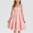 thumbnail image 2 of FAIWAD Dresses for Girls Ruched Layered Adjustment Strap Flowy Cami Dress Kids Girls Party A-line Formal Dresses, 2 of 7