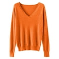thumbnail image 4 of EGNMCR Chandail à Col Rond Mode Femme Décontracté Col Semi-Montant Couleur Unie Ample Base Tricoté Chandail Femme Blouse Polyester, 4 of 4