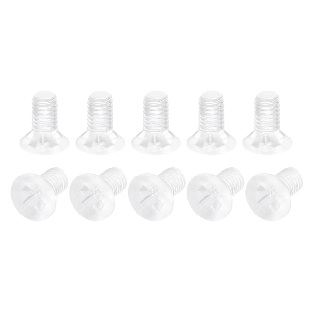 Unique Bargains M3x6mm Plastic Phillips Machine Screws, PC Flat Head Machine Bolts 10 Pack