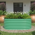 thumbnail image 1 of Green Galvanized Steel Raised Garden Bed – 4x2x2ft Weatherproof Outdoor Planter Box, Rust-Resistant, Tool-Complimentary Assembly, Thick 0.6mm Metal for Vegetables, Flowers & Herbs – 120x60x60cm, 1 of 8