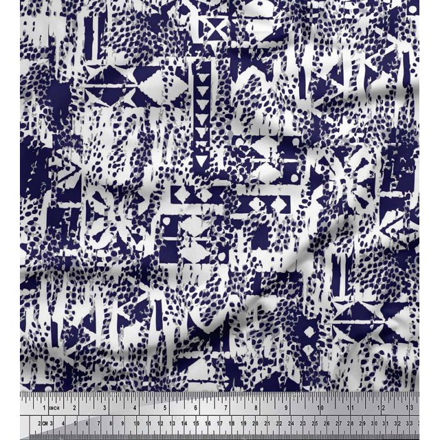 Soimoi Georgette Viscose Fabric Animal Skin Texture Printed Fabric 1 Yard 42 Inch Wide