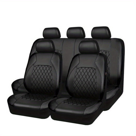 Universal Car Seat Cover Set PU Leather Vehicle Cushion Full Surrounded Protector