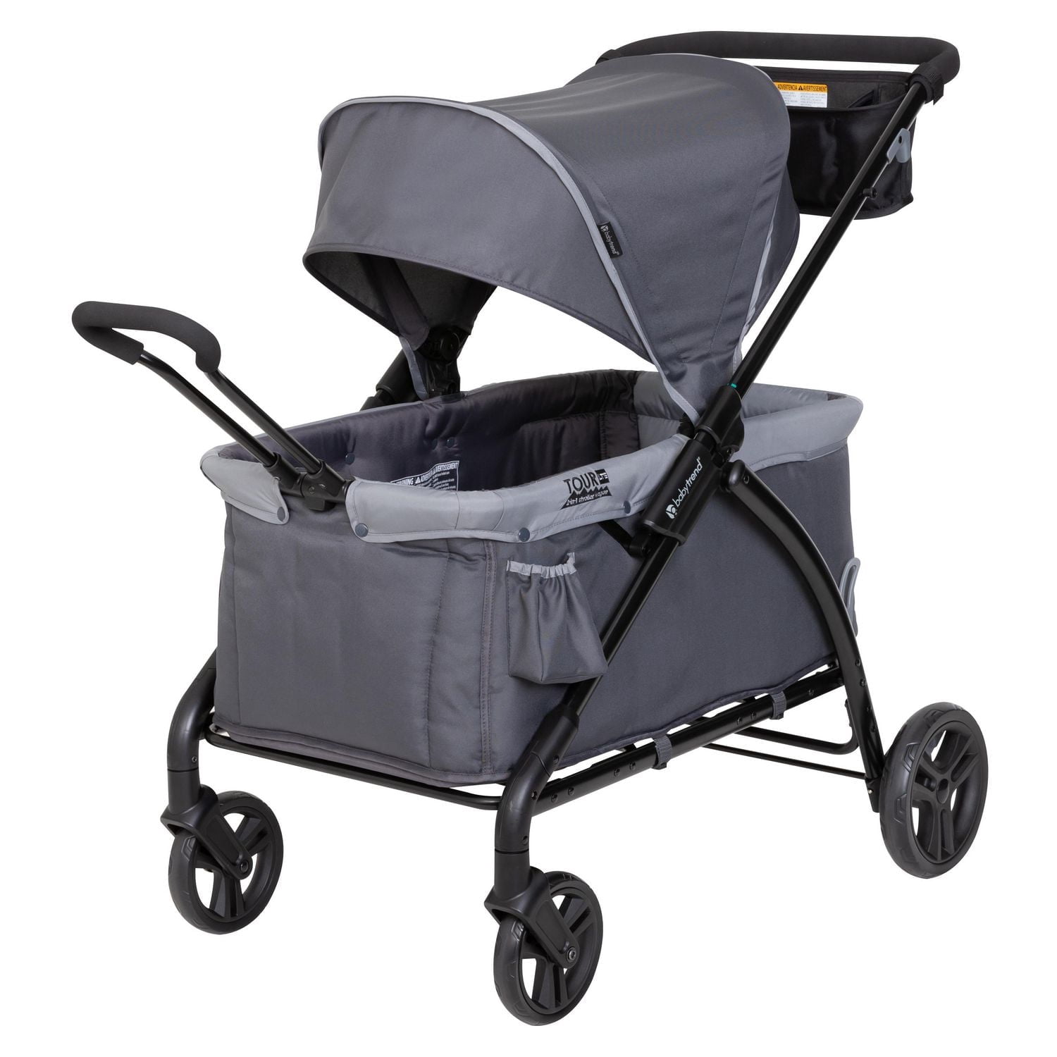 Baby Trend Tour™ LTE 2-in-1 Stroller Wagon with Built-In seating for 2 and Extra-Large Ratcheting Canopy with Extended Visors -Recommended for 6+months -Max weight 45 lbs per seat
