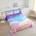 thumbnail image 4 of Erosebridal Dreamy Galaxy Stars Bedding Todder Comforter Set, Rainbow Clouds Down Comforter, Reversible 2 Pieces, 4 of 8